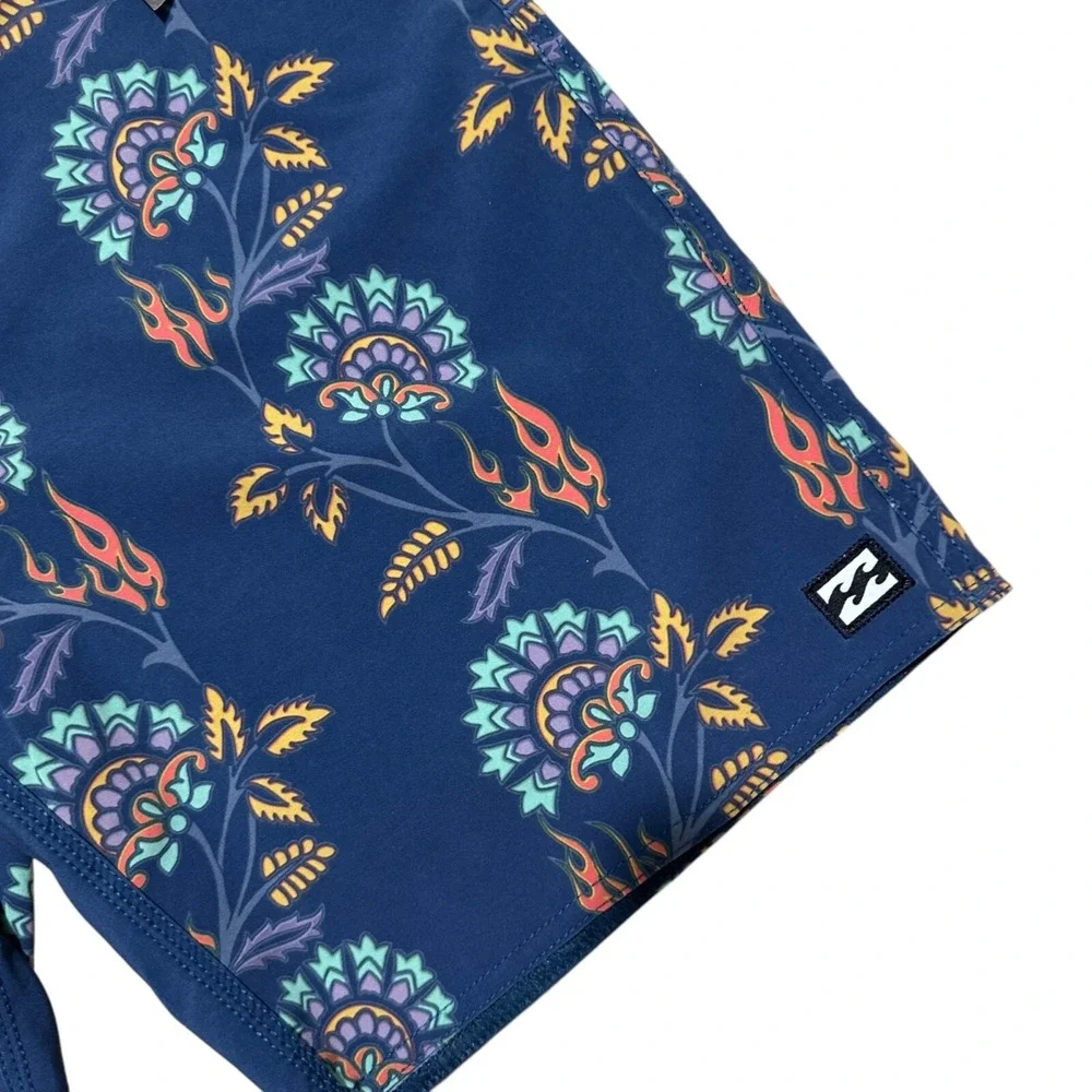 Billabong Mens Size 28 Sundays Pro Boardshorts Navy Blue‎ Floral Flame NWT NEW